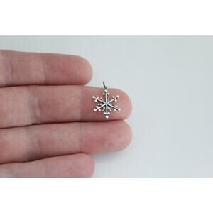 Sterling Silver Snowflake Charm with Wire and Granulation